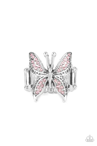 Paparazzi Accessories Blinged Out Butterfly Pink Ring